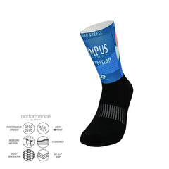 Sports socks for running with grazy goat print