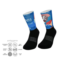 Sports socks for running with grazy goat print