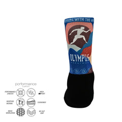 Sports socks for running with grazy goat print