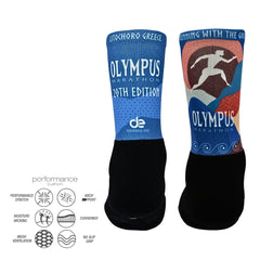 Sports socks for running with grazy goat print