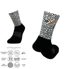 Sports socks for running with grazy goat print