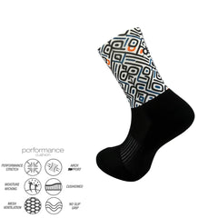 Sports socks for running with grazy goat print
