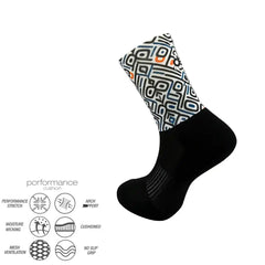 Sports socks for running with grazy goat print