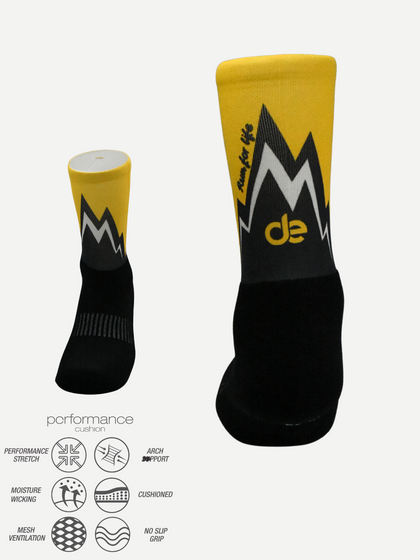 desocks Printed Performance Running Κάλτσες Mountain Yellow