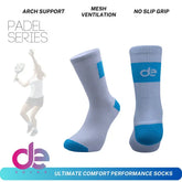 Padel Series performance socks with arch support, mesh ventilation, and no-slip grip for ultimate comfort.