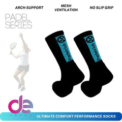 Padel Series performance socks with arch support, mesh ventilation, and no-slip grip for ultimate comfort.