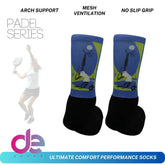 Padel performance socks with arch support, mesh ventilation, no slip grip, ultimate comfort for athletic play