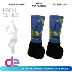 Padel performance socks with arch support, mesh ventilation, no slip grip, ultimate comfort for athletic play