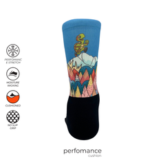Sports socks for running with Peak Turtle print