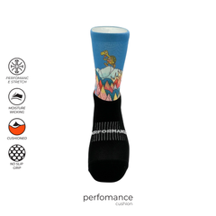 Sports socks for running with Peak Turtle print