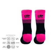 Κάλτσες Τρεξίματος D-Q PulseRun σε ροζ και μαύρο χρώμα με ενίσχυση για άνεση και υποστήριξη. Ιδανικές για τρέξιμο σε άσφαλτο και trail.