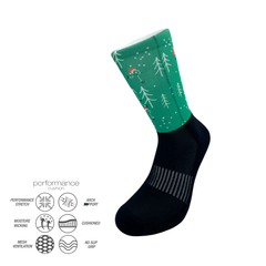 Ανθεκτικές αθλητικές κάλτσες τρεξίματος Christmas με αντικραδασμική ενίσχυση και άνετη εφαρμογή, κατάλληλες για χειμερινές προπονήσεις.