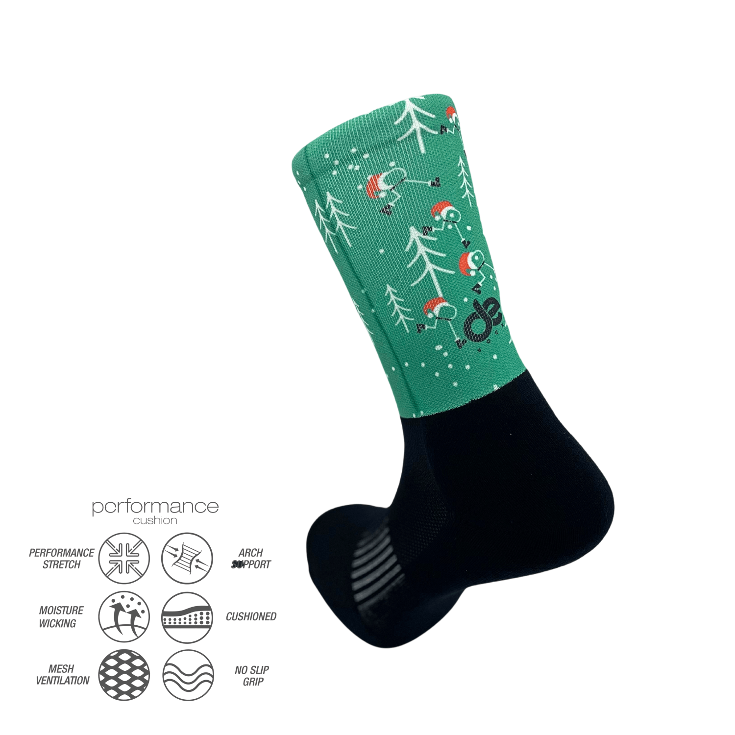 Κάλτσες Τρεξίματος Christmas - Αθλητικές με εργονομικό σχεδιασμό και χριστουγεννιάτικο μοτίβο, ιδανικές για δρομείς μεγάλων αποστάσεων.