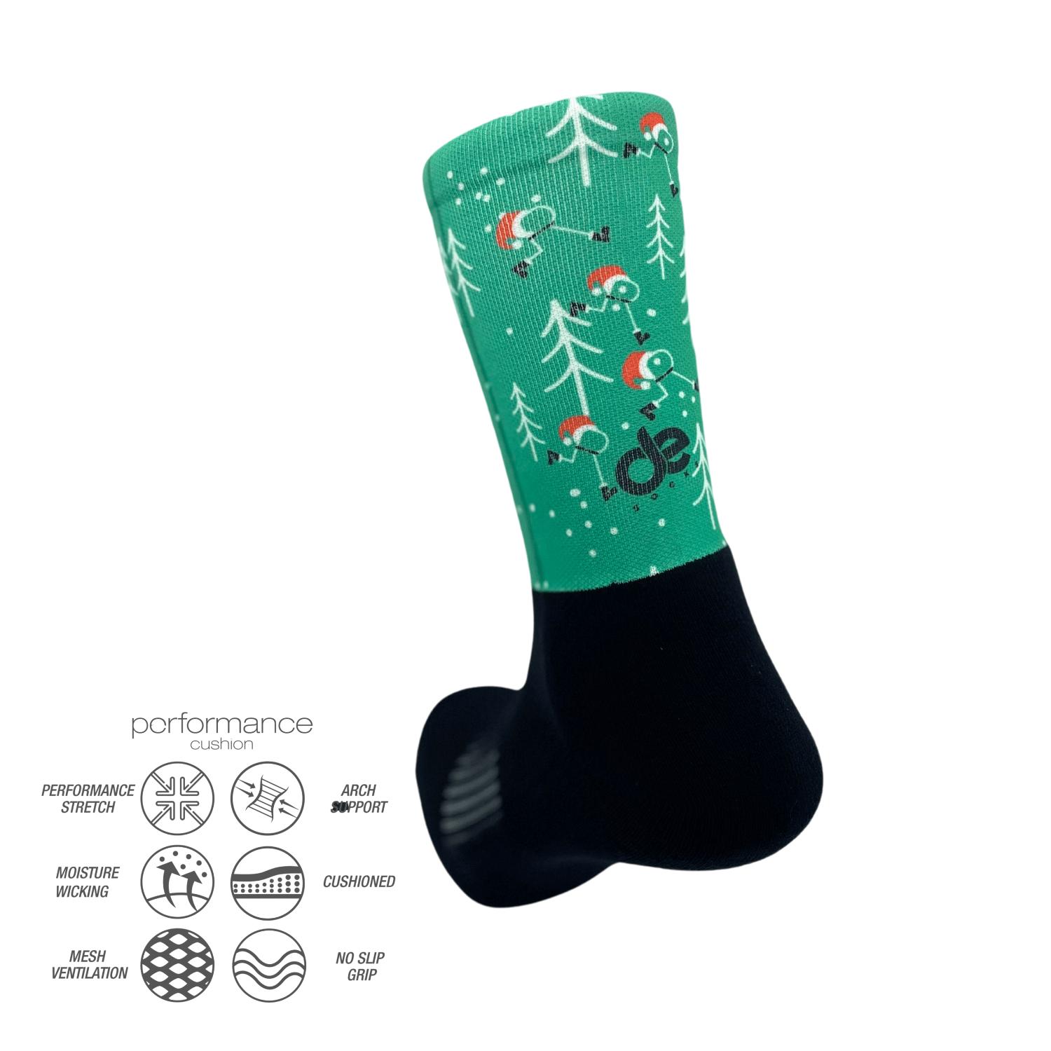 Εργονομικές κάλτσες τρεξίματος Christmas με χριστουγεννιάτικο σχέδιο, ιδανικές για άνεση και σταθερότητα σε κάθε διαδρομή.
