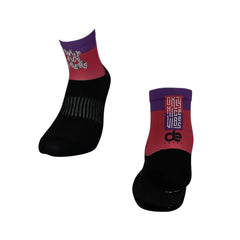 Ζευγάρι Αθλητικές Κάλτσες Τριάθλου & Ποδηλασίας Ride Vibes με ενισχυμένη πλέξη και πολύχρωμο σχέδιο, ιδανικές για αθλητική χρήση.