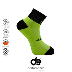 Short crew running socks lime