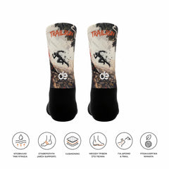 Sports socks for running with BytePattern print