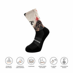 Sports socks for running with BytePattern print