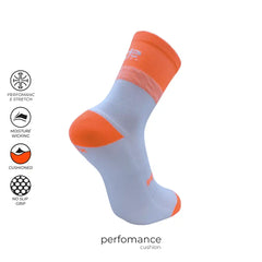 Αθλητικές κάλτσες για τρέξιμο Δρόμο & Trail White–Orange