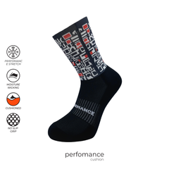 Sports socks for running with BytePattern print