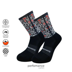 Sports socks for running with BytePattern print