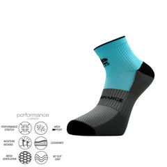 Αθλητικές κάλτσες για τρέξιμο ημίκοντες StrideRoad Γαλάζιο - Γκρί