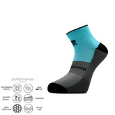 Αθλητικές κάλτσες για τρέξιμο ημίκοντες StrideRoad Γαλάζιο - Γκρί