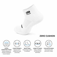 Αθλητικές κάλτσες για τρέξιμο & τριάθλο desocks ThinFast Black White