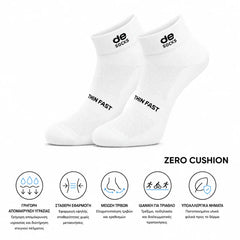 Αθλητικές κάλτσες για τρέξιμο & τριάθλο desocks ThinFast Black White