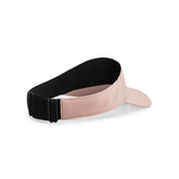 Pink and black athletic visor for tennis, running, or training with adjustable strap