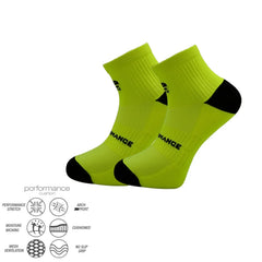 Αθλητικές κάλτσες για τρέξιμο short crew lime deSocks με αντικραδασμική προστασία και ενίσχυση καμάρας. Ιδανικές για τρέξιμο σε trail και άσφαλτο.