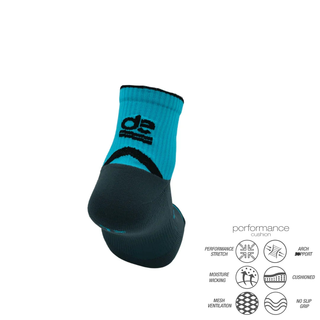 Αθλητικές κάλτσες για τρέξιμο trail running socks Blue με Y-heel σχεδιασμό και ενισχυμένο πέλμα για αποφυγή ερεθισμών και τραυματισμών.