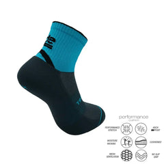 Performance athletic socks with moisture-wicking, cushioned support, and mesh ventilation for running or training.