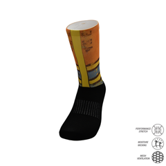 Cycling socks with Orange door print