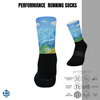 desocks Printed Performance Running Κάλτσες Mountain Blue