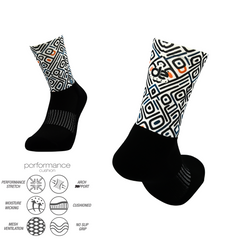 Sports socks for running with grazy goat print