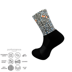 Sports socks for running with grazy goat print