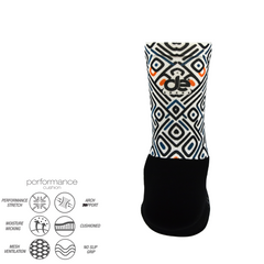 Sports socks for running with grazy goat print