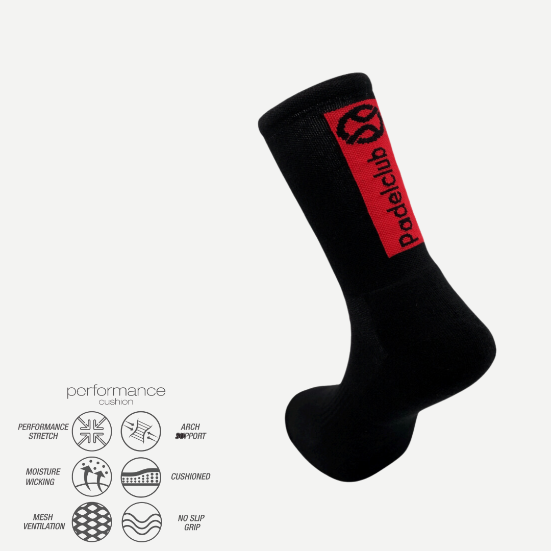 desocks Κάλτσες Padel Crew Black/Red Stability