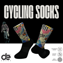 Colorfull print cycling socks