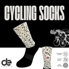 Cycling socks with geometric print