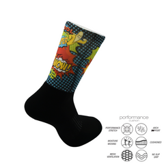 Dynamic Rain Colors Printed Crew Running Socks