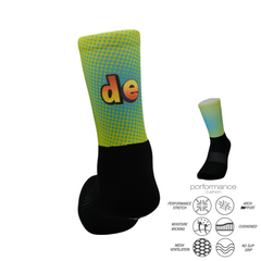 Dynamic Rain Colors Printed Crew Running Socks