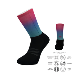 Colorfull Printed Crew Running Socks with Print for Comfort and Durability