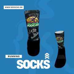 Dynamic Rain Colors Printed Crew Running Socks