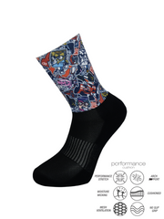 Bob Printed Crew Running Socks