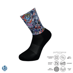 Bob Printed Crew Running Socks