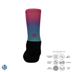 Colorfull Printed Crew Running Socks with Print for Comfort and Durability