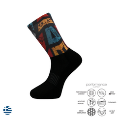 Free Design Printed Crew Running Socks