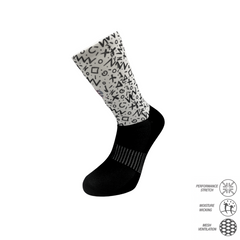 Geometric printed performance cycling socks crew